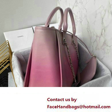 Chanel Shaded Calfskin  &  Silver-Tone Metal Shopping Bag AS3351 Pink 2024